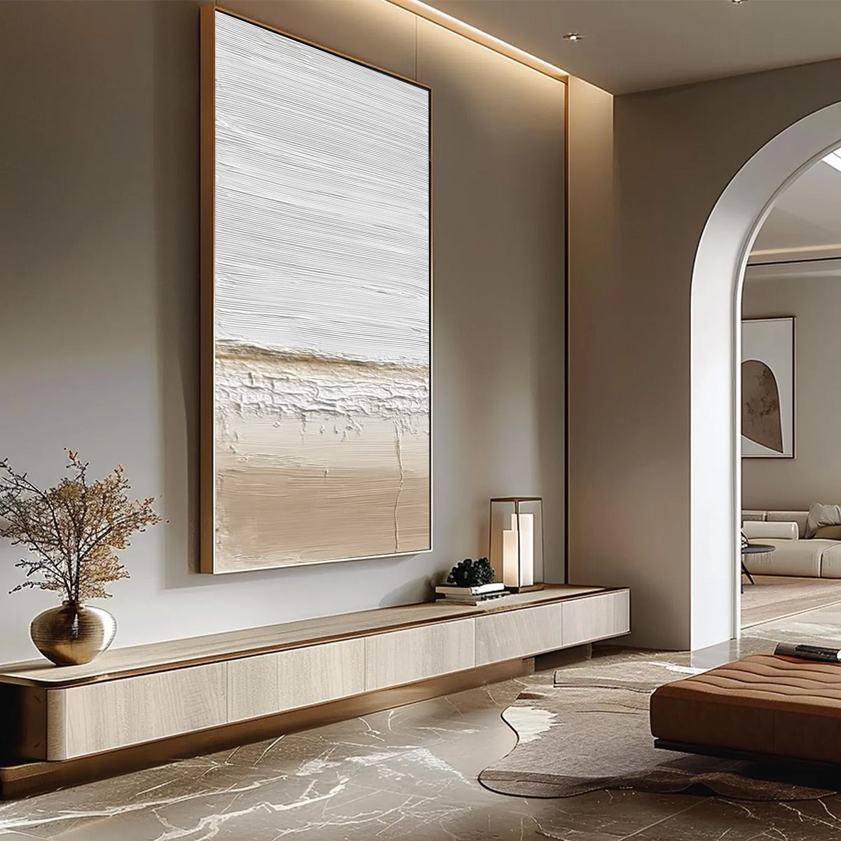 EARTHEN HORIZON: Textured Wabi Sabi Abstract Landscape Painting