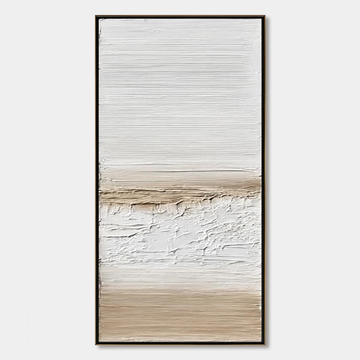 EARTHEN HORIZON: Textured Wabi Sabi Abstract Landscape Painting