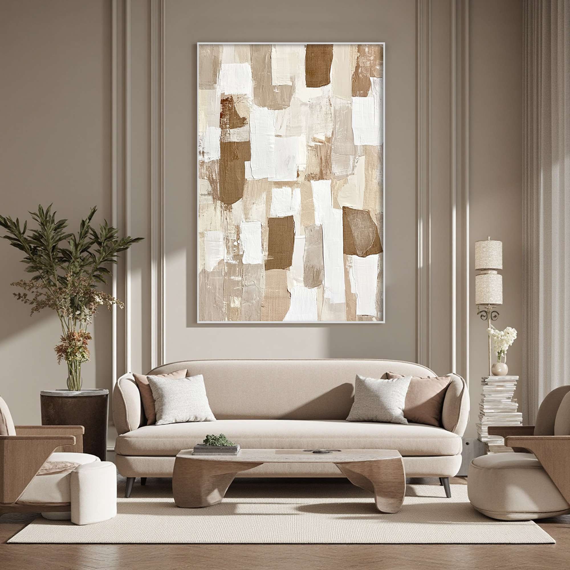 EARTHEN LAYERS: Textured Wabi Sabi Abstract Oil Painting