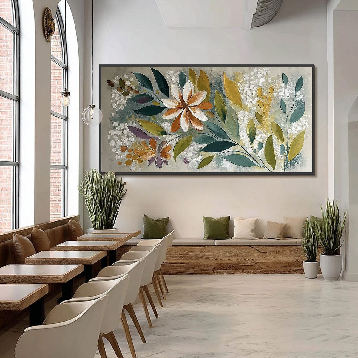 EARTHLY BLOOM: Textured Abstract Floral Impasto Painting