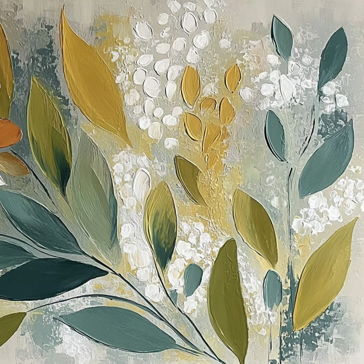 EARTHLY BLOOM: Textured Abstract Floral Impasto Painting