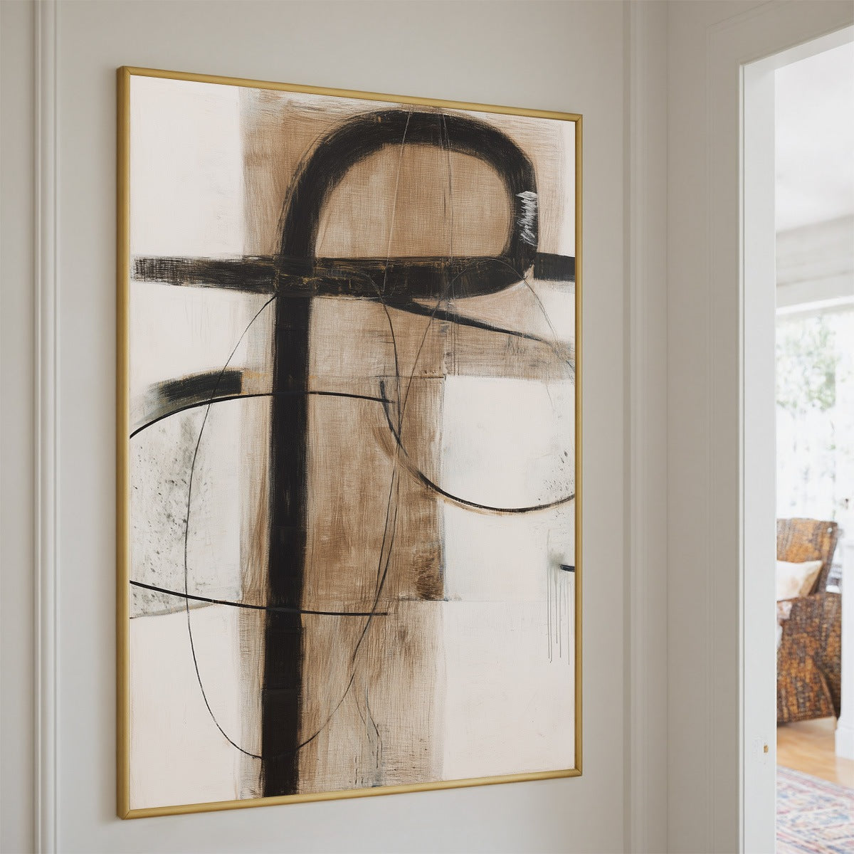 EARTHY ABSTRACT: Minimalist Abstract Oil Painting in Browns