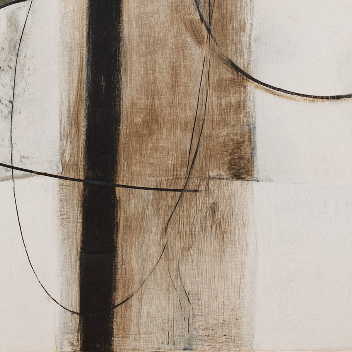 EARTHY ABSTRACT: Minimalist Abstract Oil Painting in Browns