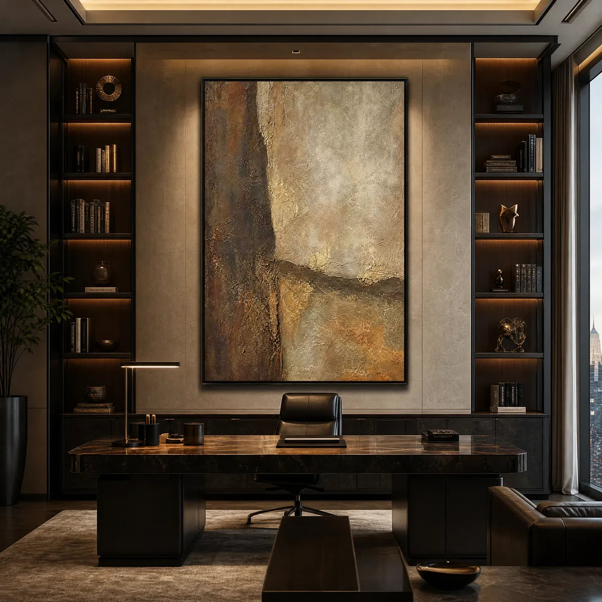EARTH'S EMBRACE: Large Textured Earth Tone Abstract Wall Art