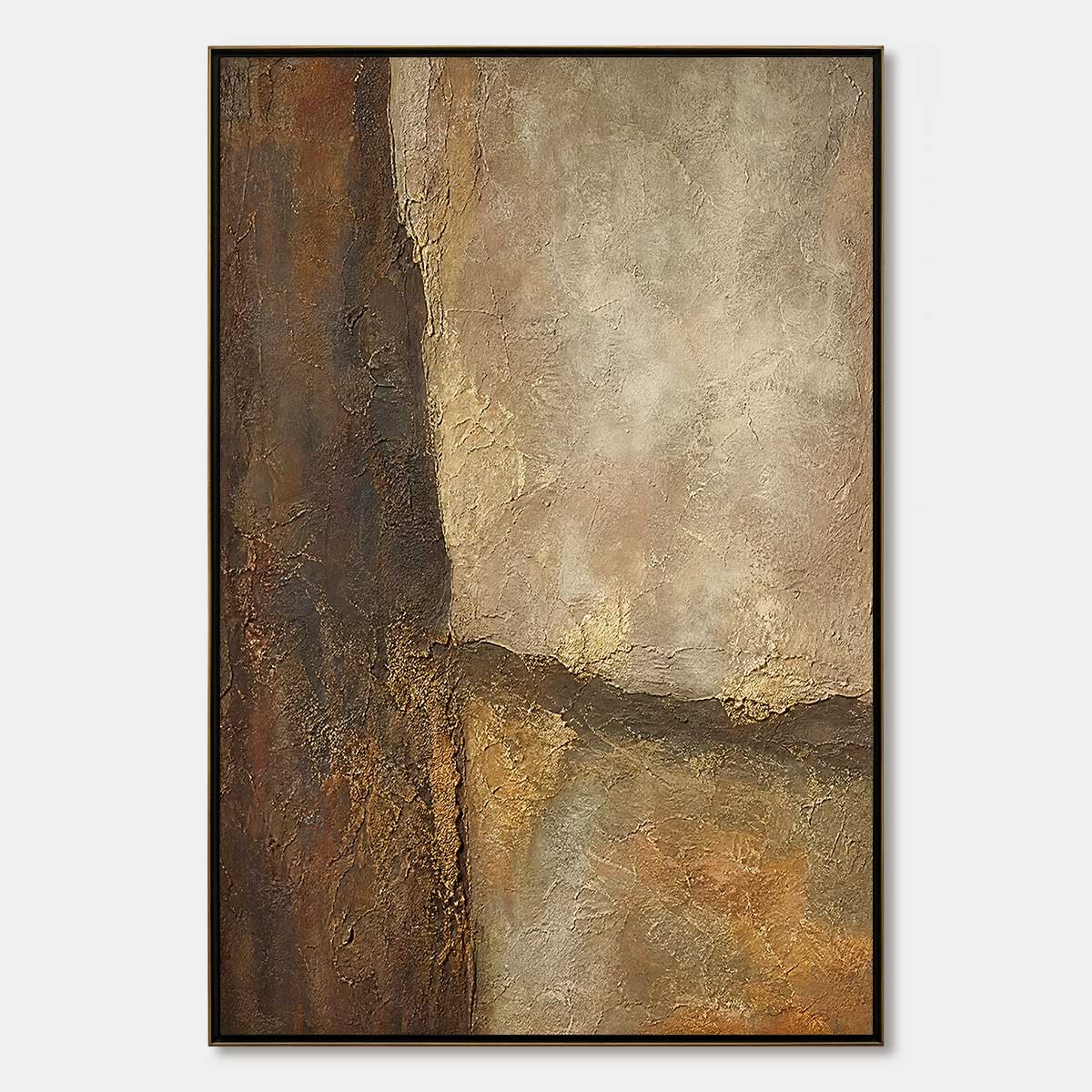 EARTH'S EMBRACE: Large Textured Earth Tone Abstract Wall Art