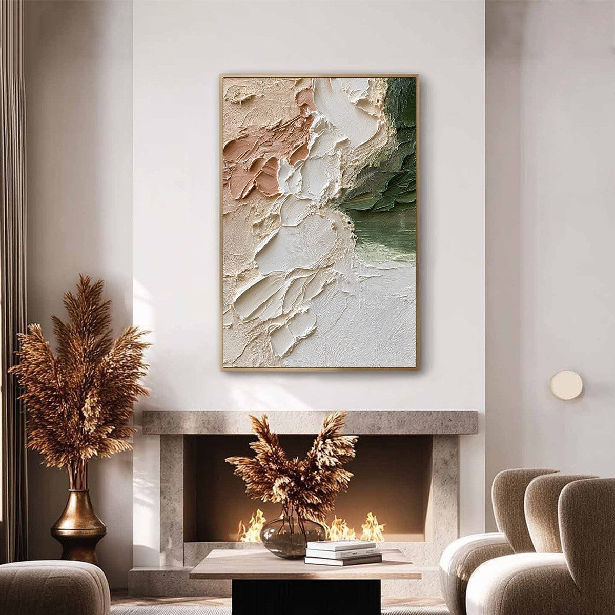 EARTH'S EMBRACE: Textured Wabi Sabi Abstract Painting in Earth Tones