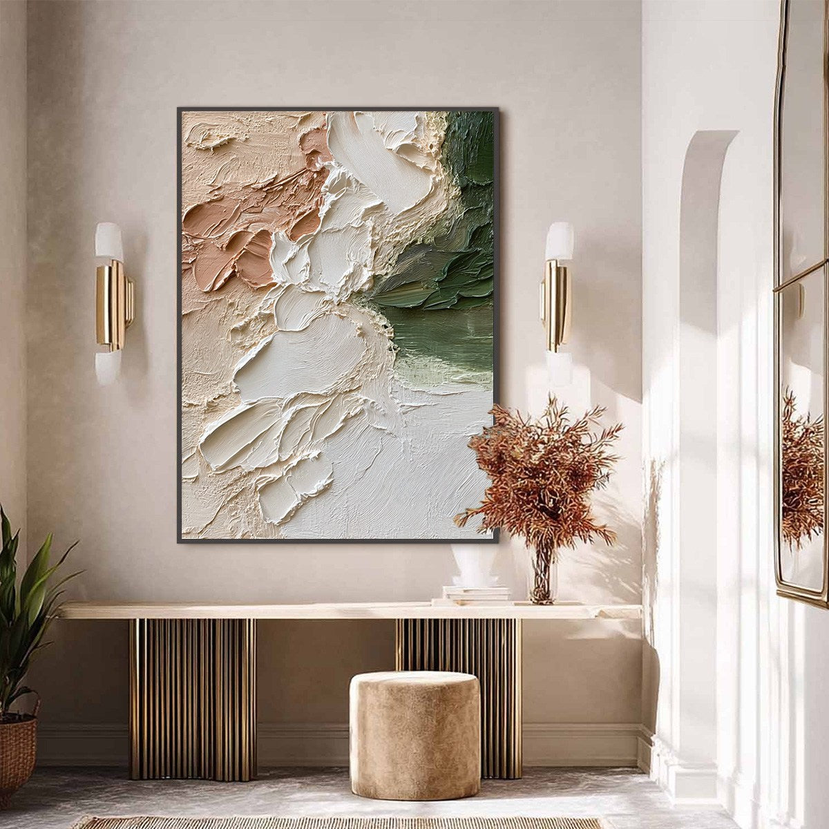 EARTH'S EMBRACE: Textured Wabi Sabi Abstract Painting in Earth Tones