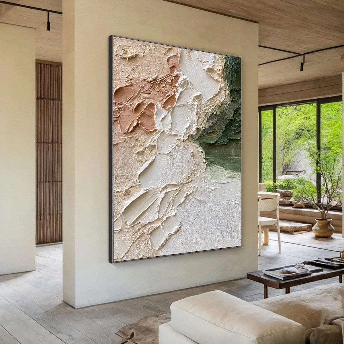 EARTH'S EMBRACE: Textured Wabi Sabi Abstract Painting in Earth Tones