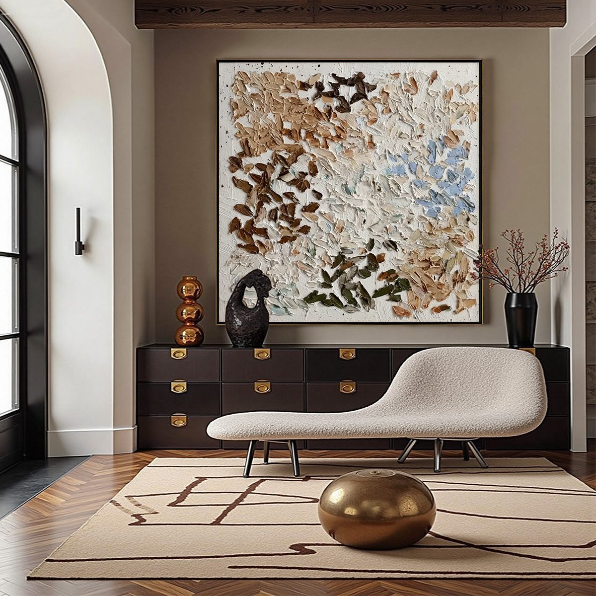 EARTH'S MOSAIC: Textured Wabi Sabi Abstract Impasto Painting