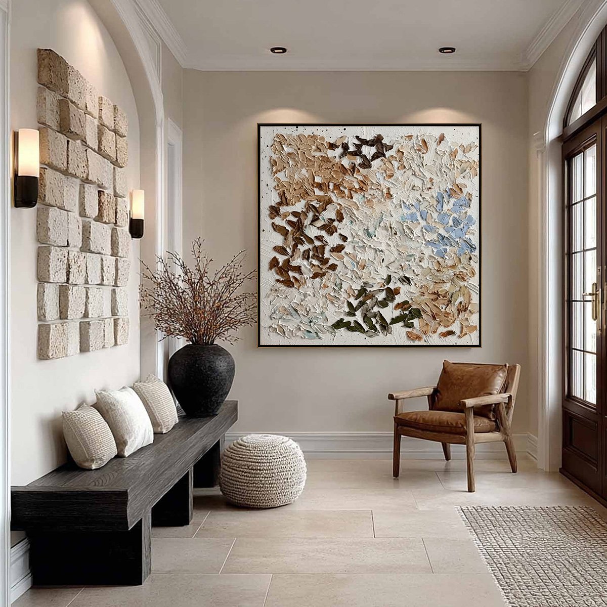 EARTH'S MOSAIC: Textured Wabi Sabi Abstract Impasto Painting
