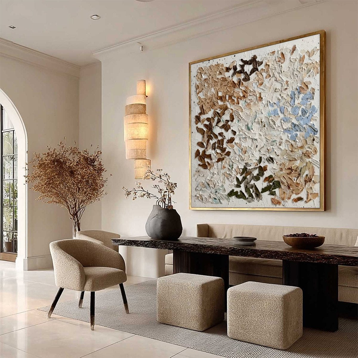 EARTH'S MOSAIC: Textured Wabi Sabi Abstract Impasto Painting