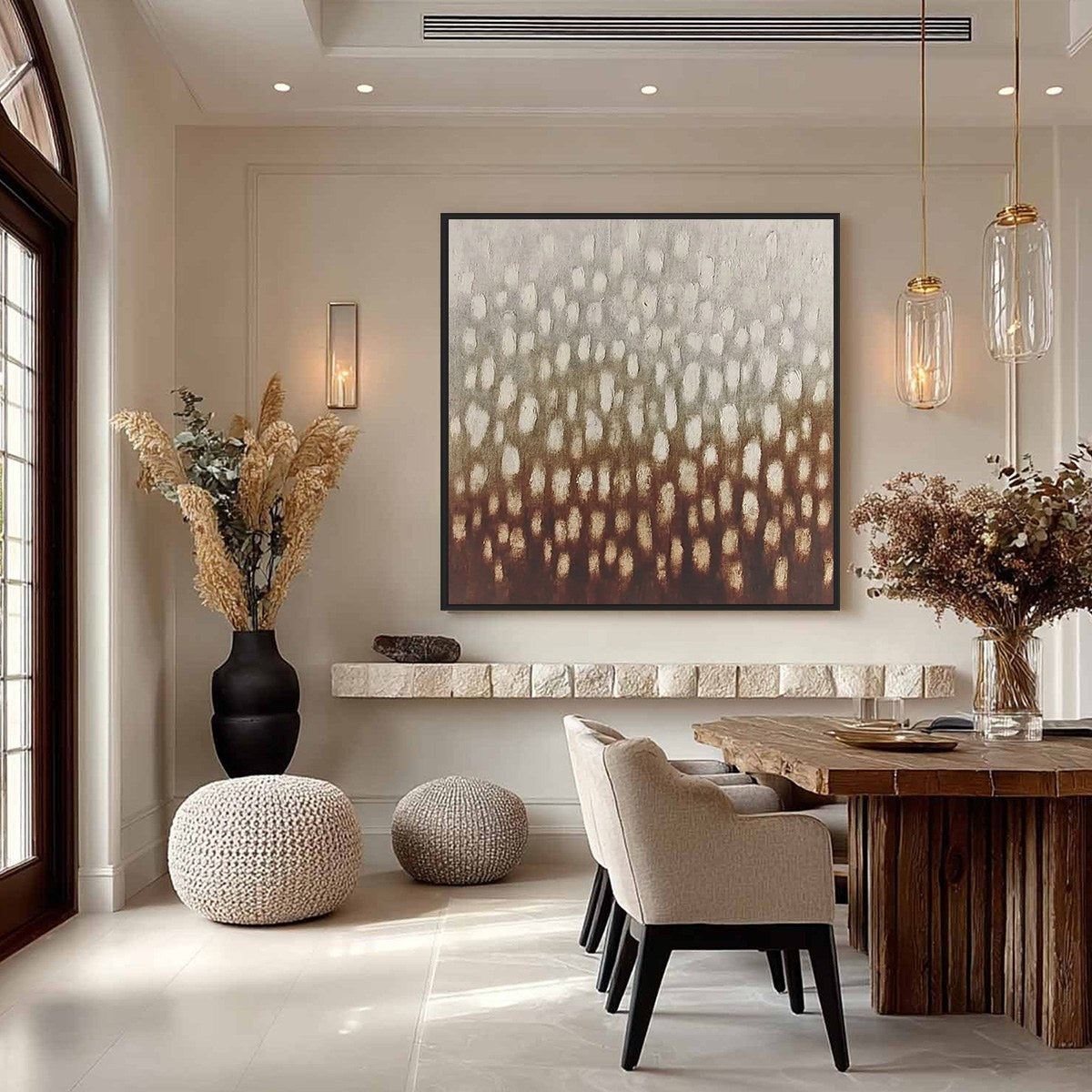 EARTH'S WHISPER: Textured Wabi Sabi Abstract Art in Earth Tones