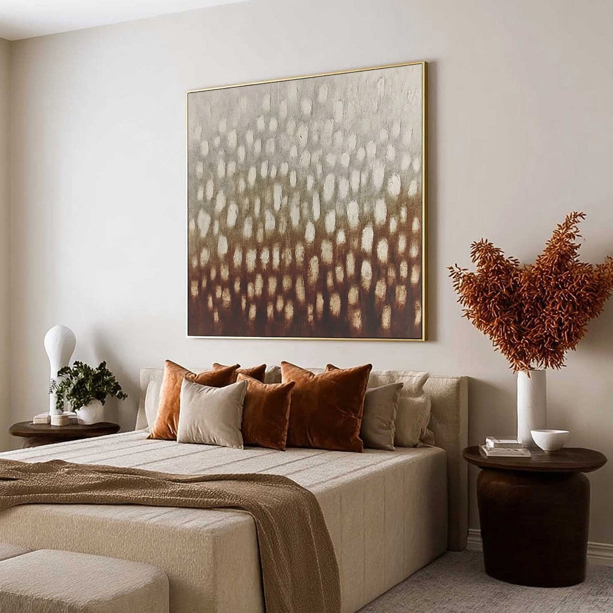 EARTH'S WHISPER: Textured Wabi Sabi Abstract Art in Earth Tones