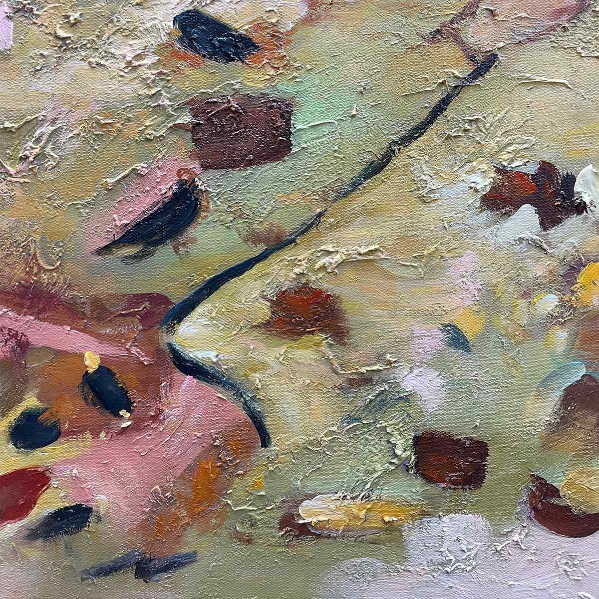 EARTH TONES Abstract Organic Textured Oil Painting