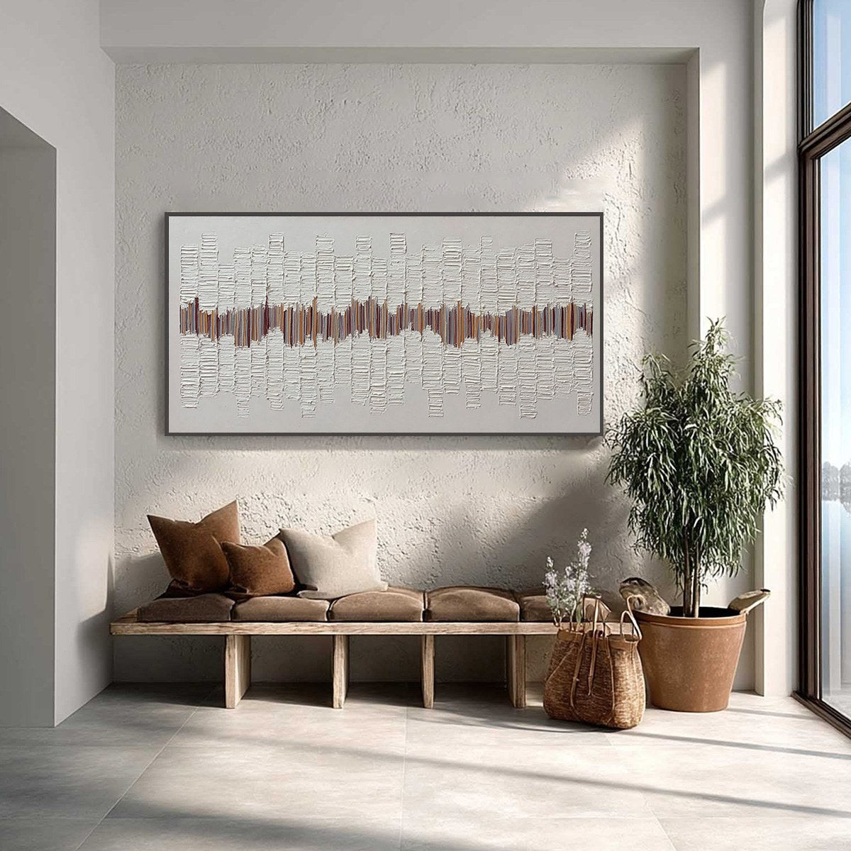 ECHOES IN SILENCE: Large Textured Minimalist Abstract Wall Art