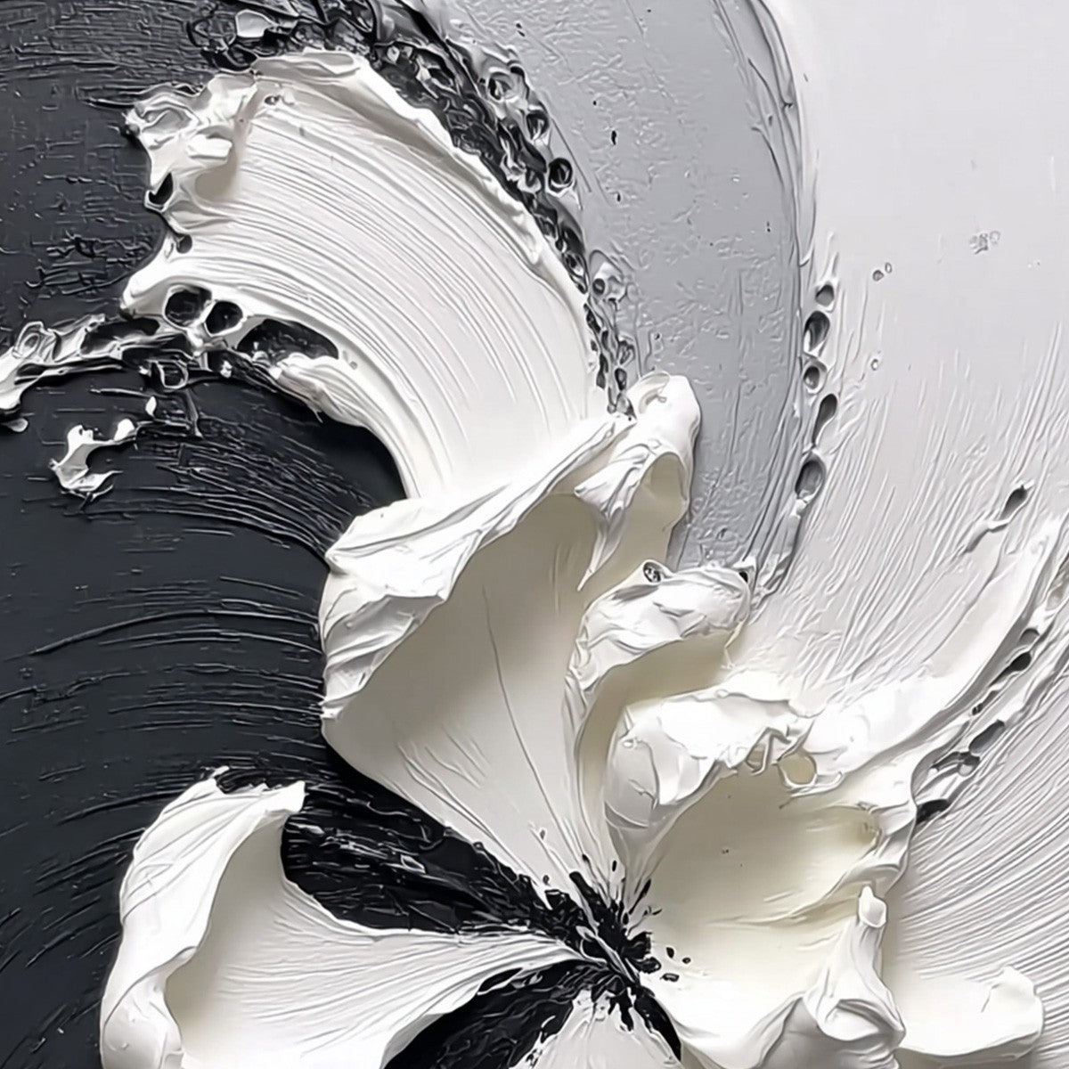 ECHOES IN WHITE: Textured Wabi-Sabi Abstract Floral Wall Art