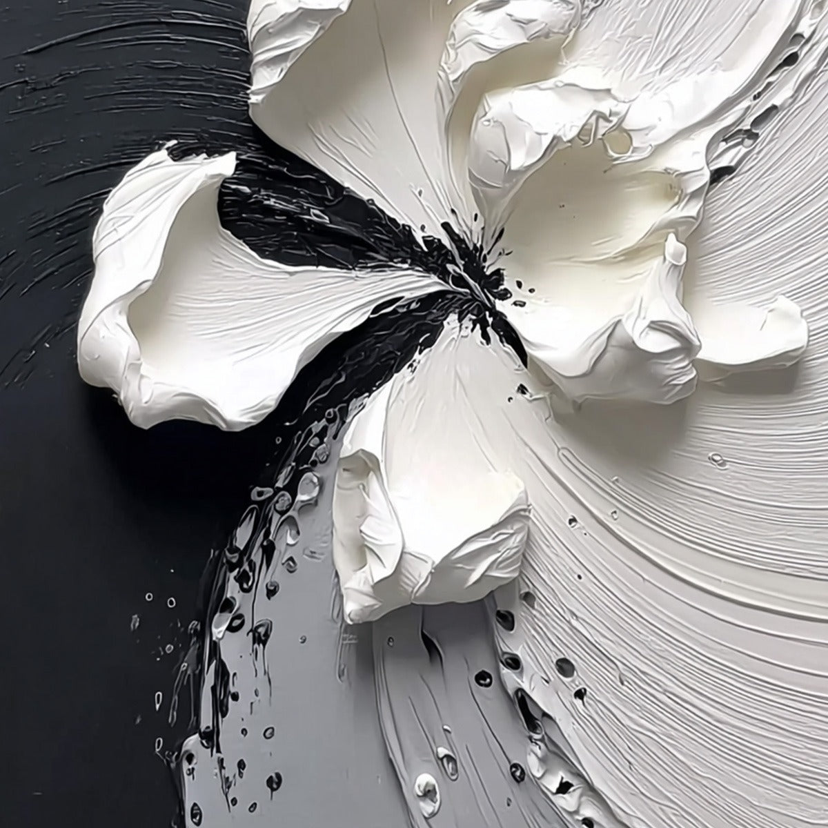 ECHOES IN WHITE: Textured Wabi-Sabi Abstract Floral Wall Art