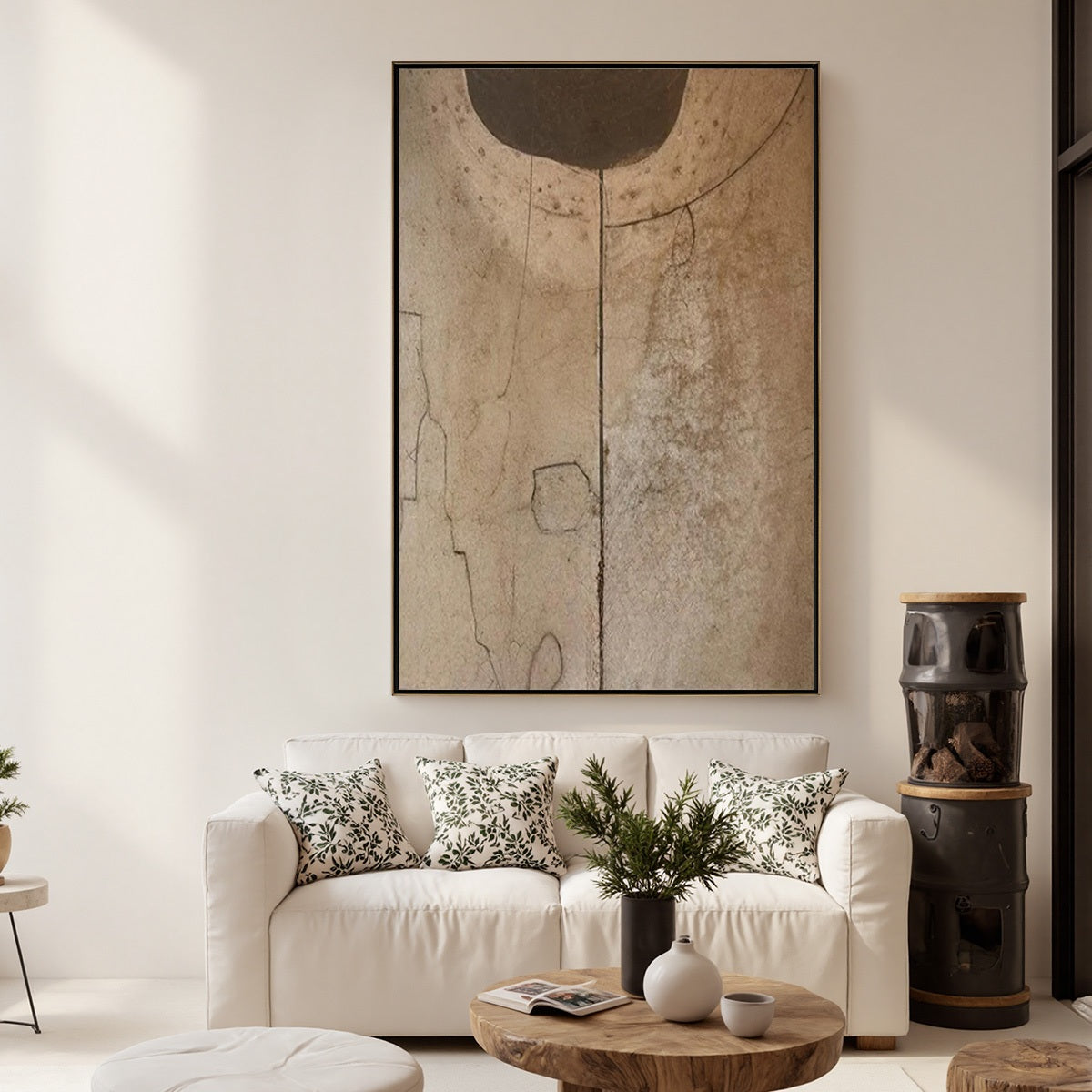 ECHOES OF EARTH: Textured Wabi Sabi Abstract Art for Modern Spaces