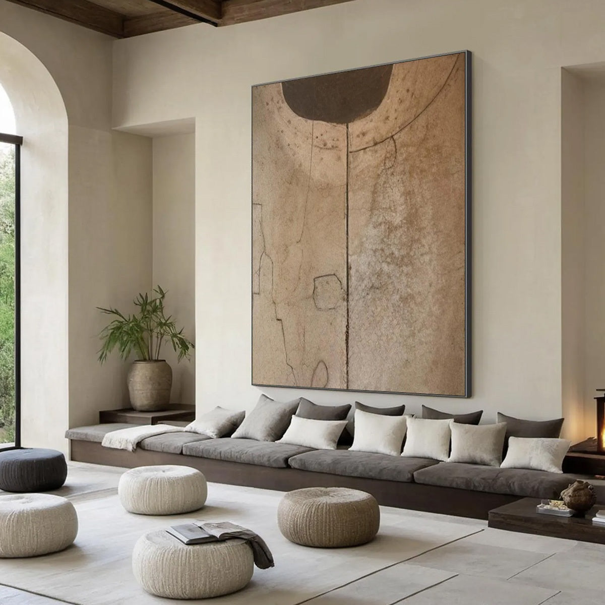 ECHOES OF EARTH: Textured Wabi Sabi Abstract Art for Modern Spaces