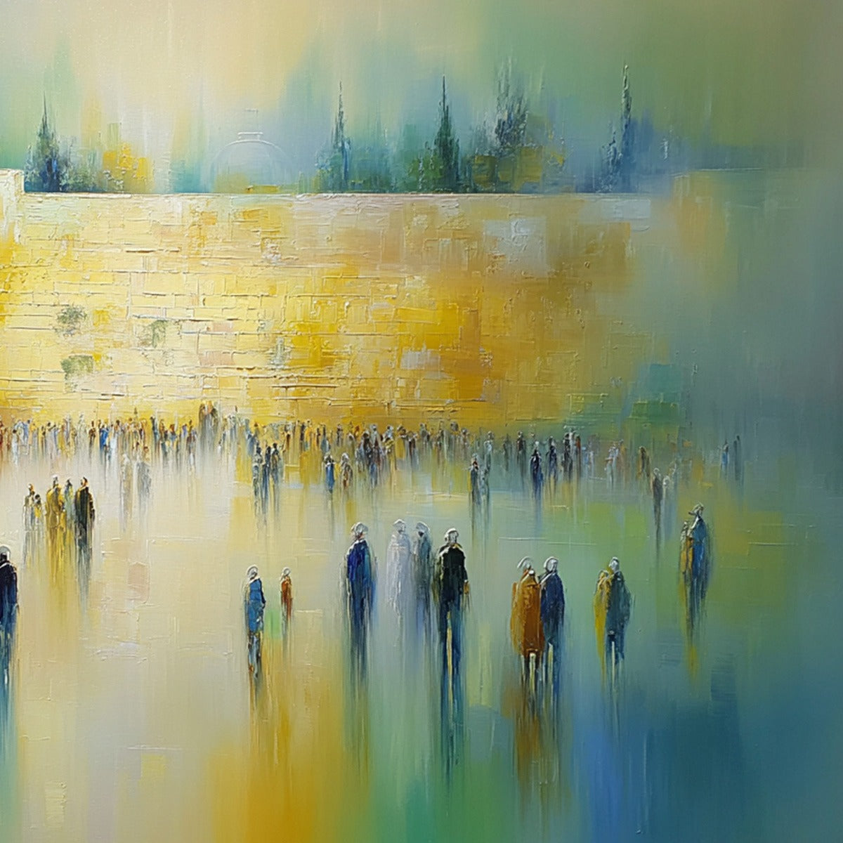 ECHOES OF ETERNITY: Abstract Figurative Cityscape Oil Painting