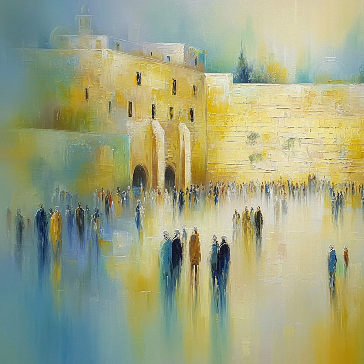 ECHOES OF ETERNITY: Abstract Figurative Cityscape Oil Painting