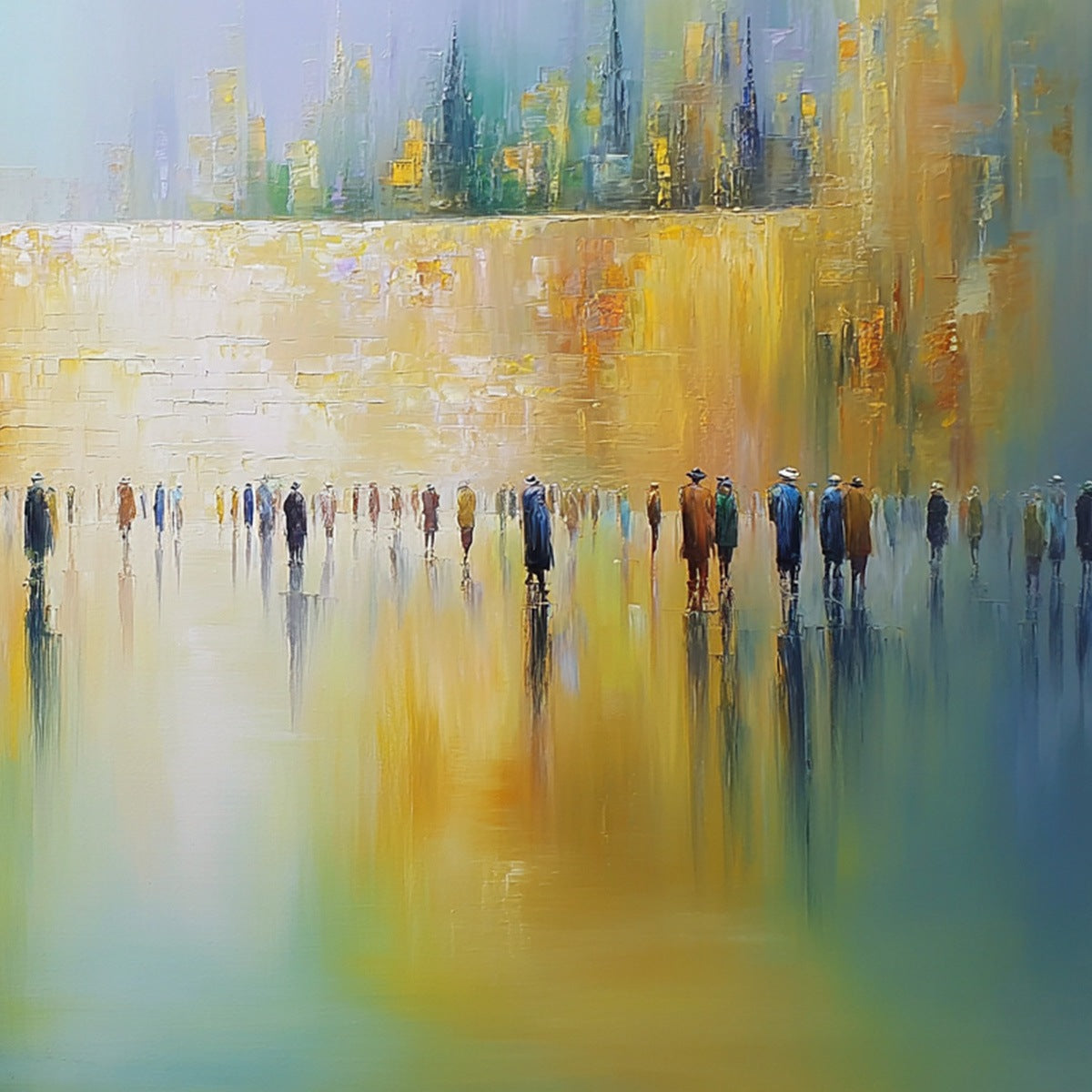 ECHOES OF ETERNITY: Large Figurative Cityscape Oil Painting of a Historic Wall