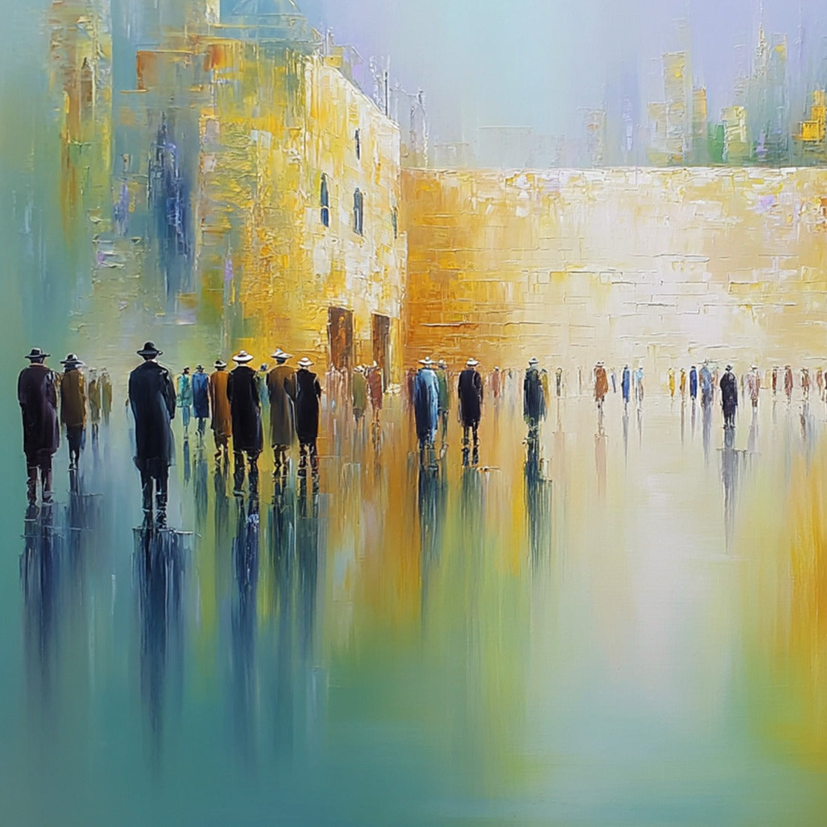 ECHOES OF ETERNITY: Large Figurative Cityscape Oil Painting of a Historic Wall