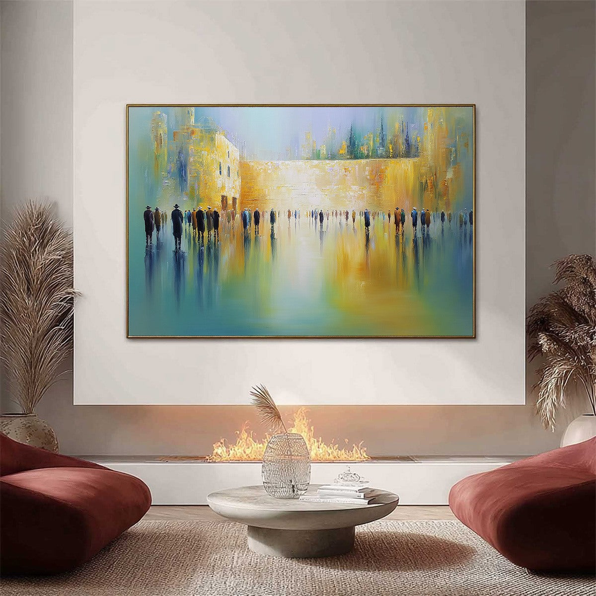 ECHOES OF ETERNITY: Large Figurative Cityscape Oil Painting of a Historic Wall