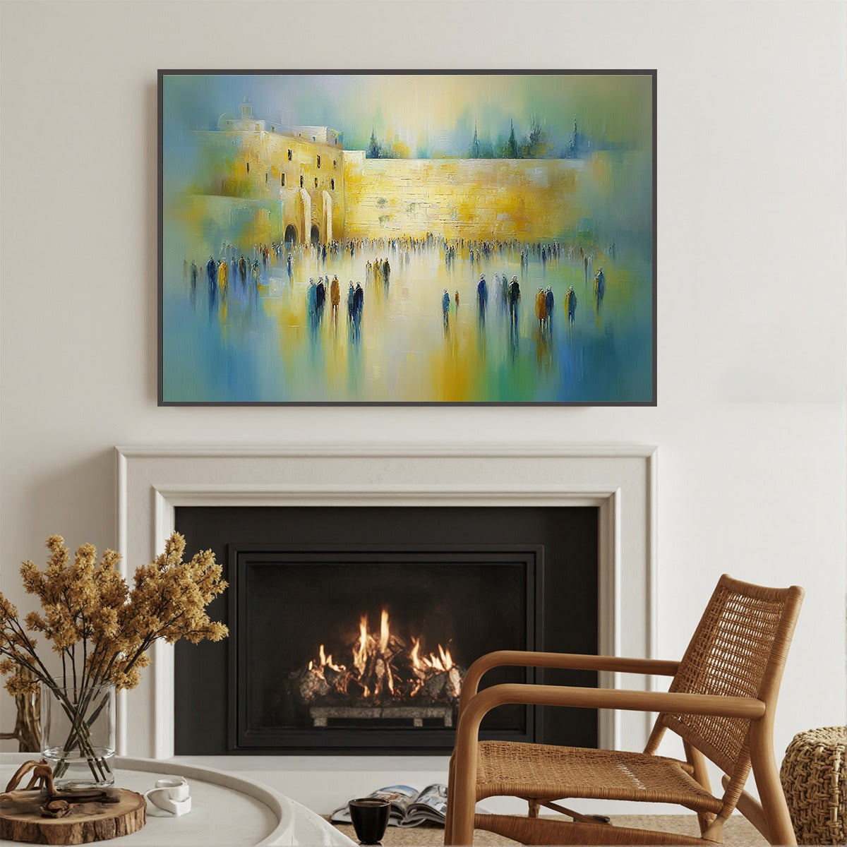 ECHOES OF ETERNITY: Large Figurative Cityscape Oil Painting of a Historic Wall