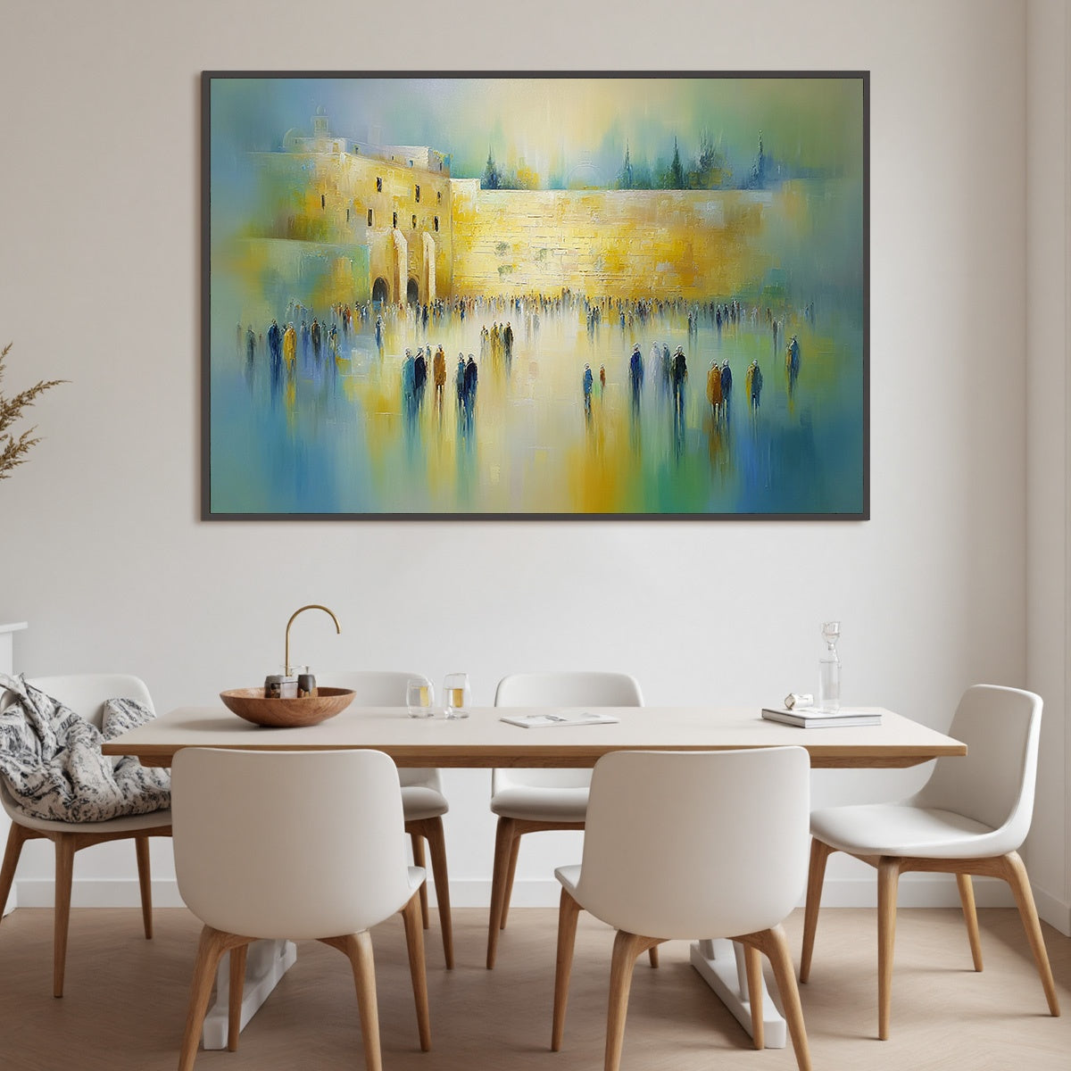ECHOES OF ETERNITY: Large Figurative Cityscape Oil Painting of a Historic Wall