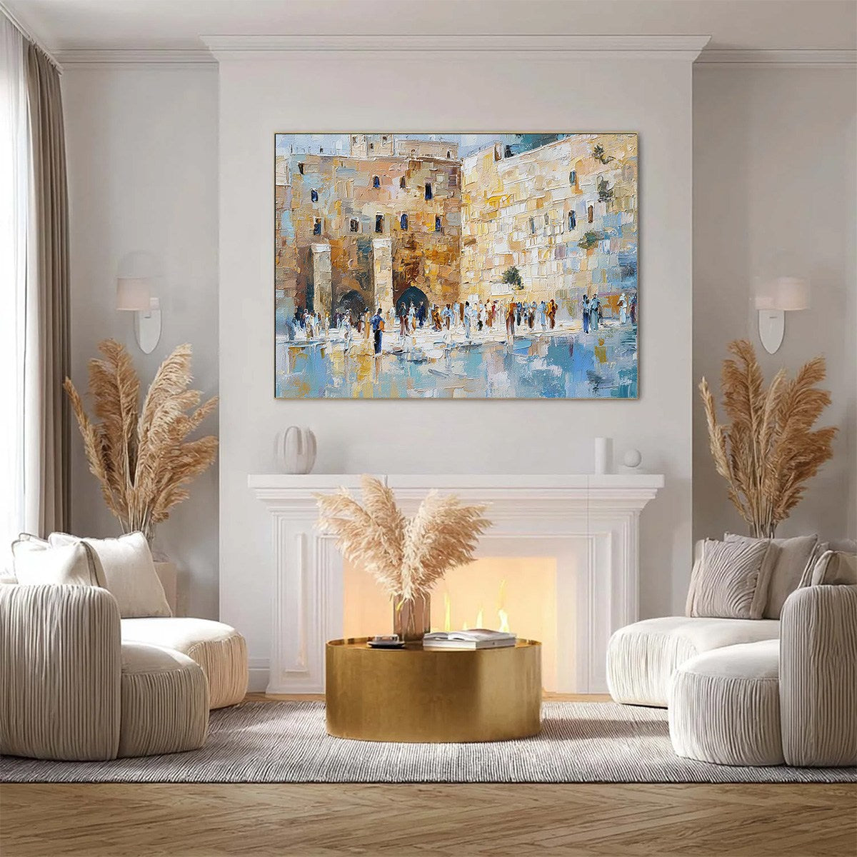 ECHOES OF ETERNITY: Textured Impasto Painting of a Historic Cityscape