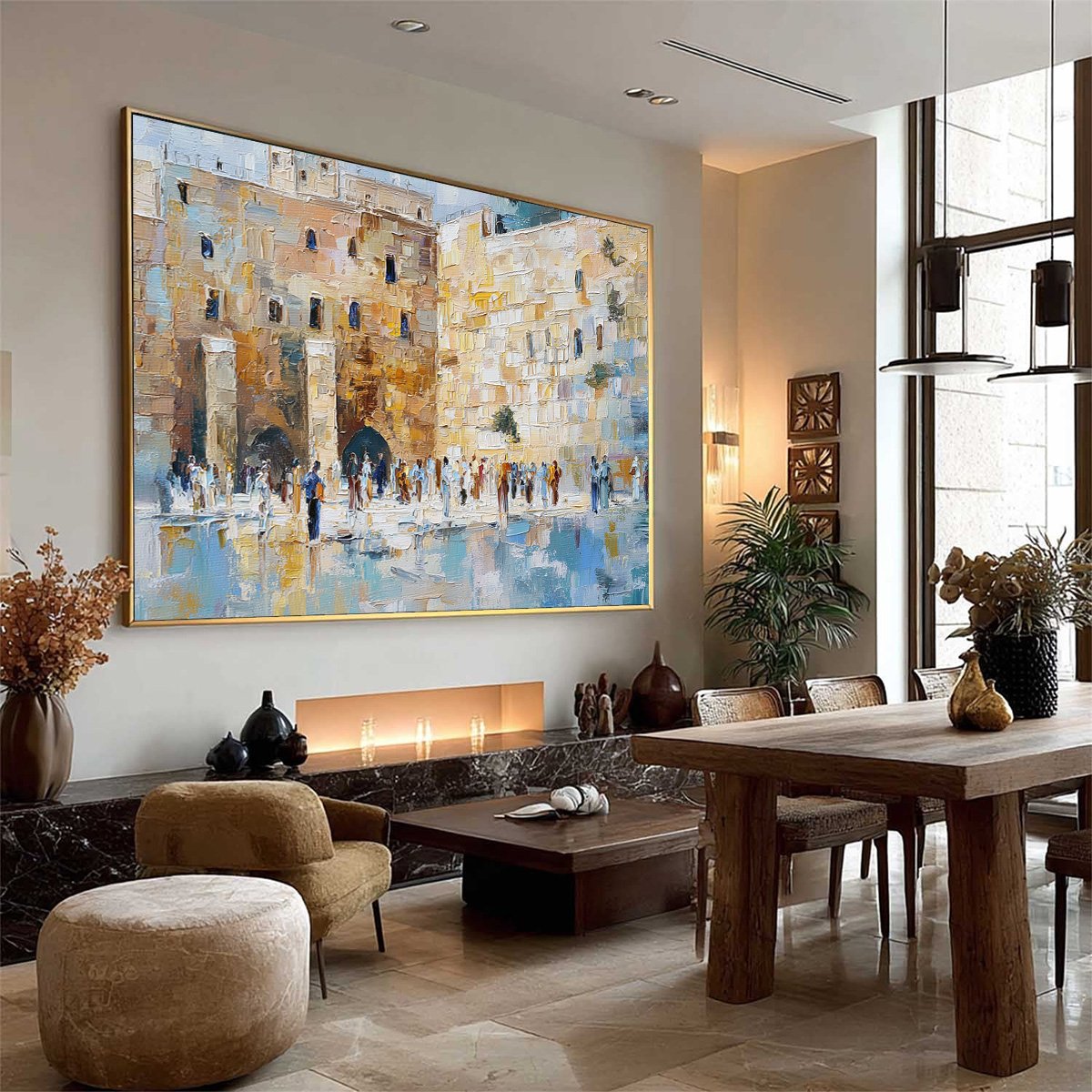 ECHOES OF ETERNITY: Textured Impasto Painting of a Historic Cityscape