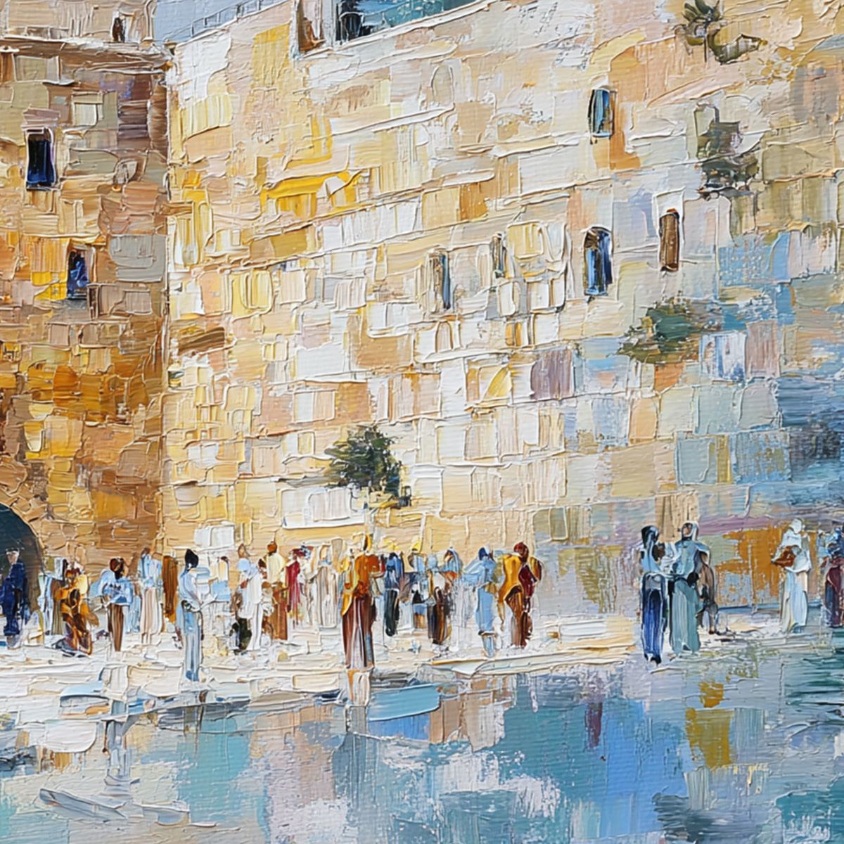 ECHOES OF ETERNITY: Textured Impasto Painting of a Historic Cityscape