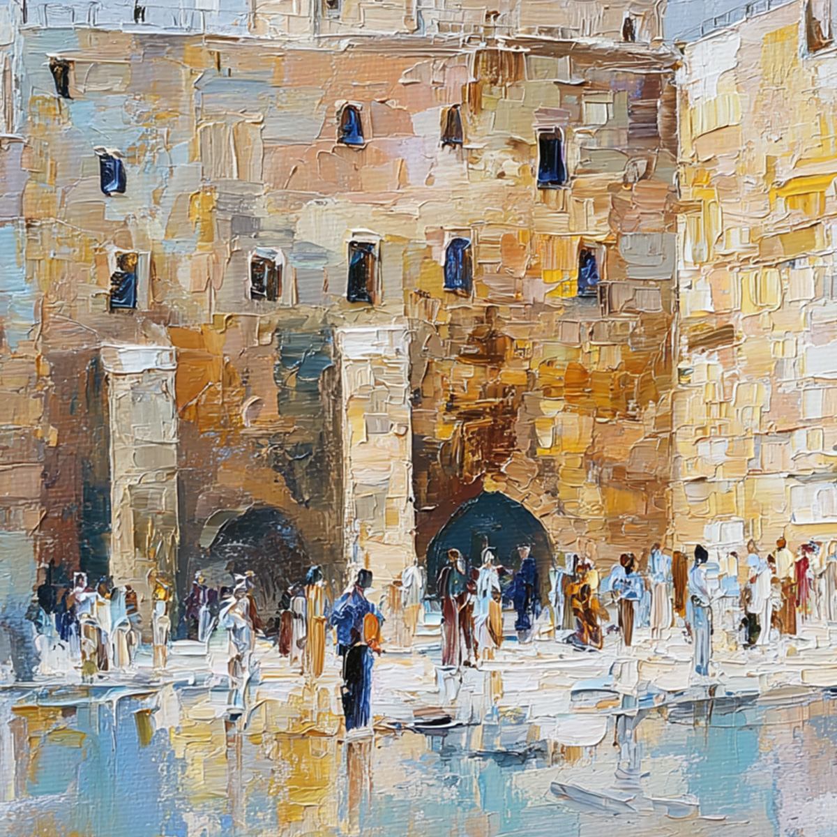 ECHOES OF ETERNITY: Textured Impasto Painting of a Historic Cityscape