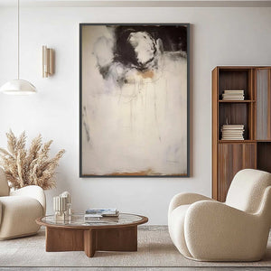 ECHOES OF SILENCE: Large Vertical Wabi Sabi Abstract Painting