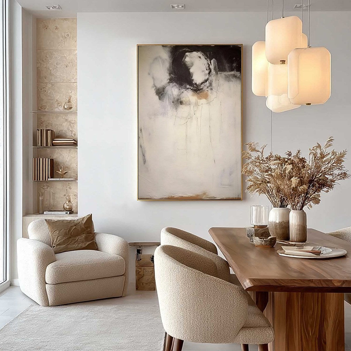 ECHOES OF SILENCE: Large Vertical Wabi Sabi Abstract Painting