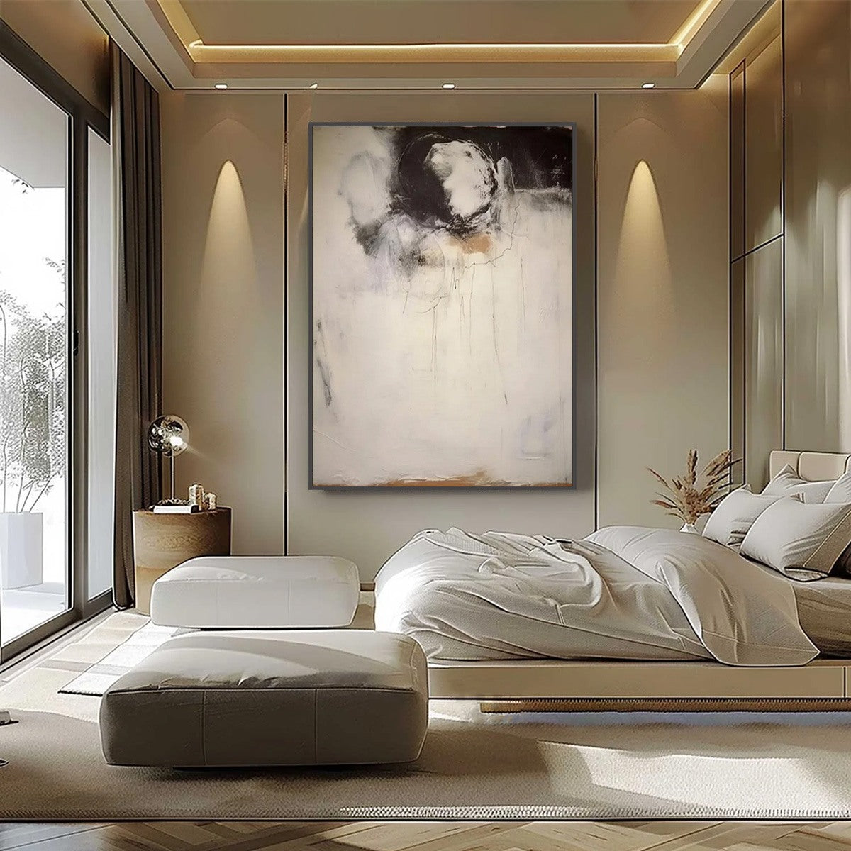 ECHOES OF SILENCE: Large Vertical Wabi Sabi Abstract Painting