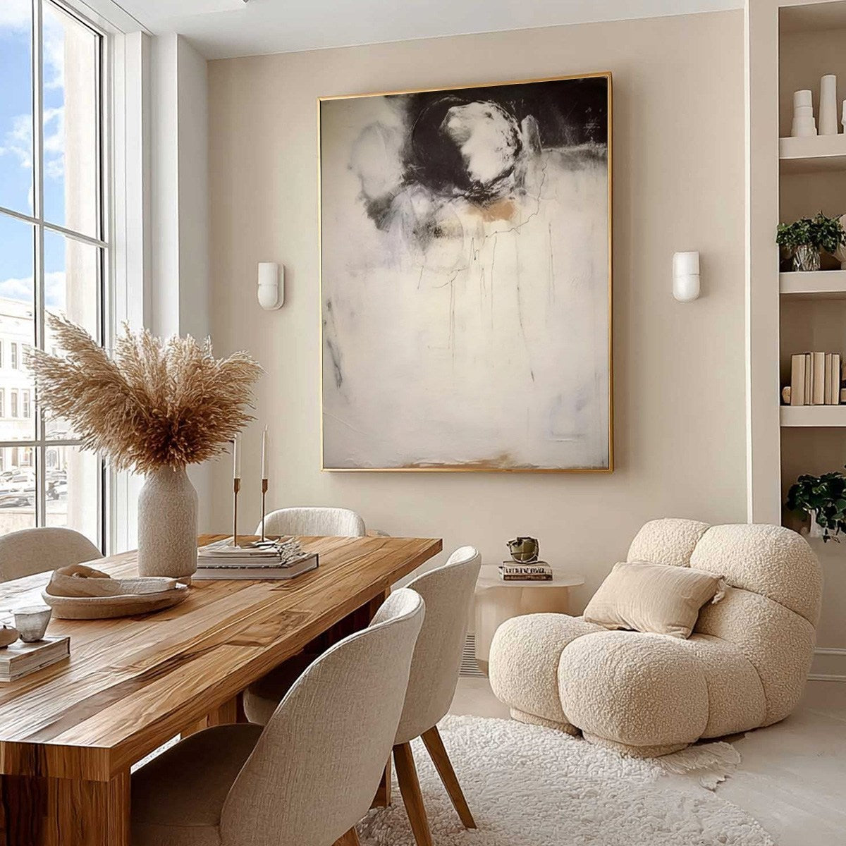 ECHOES OF SILENCE: Large Vertical Wabi Sabi Abstract Painting