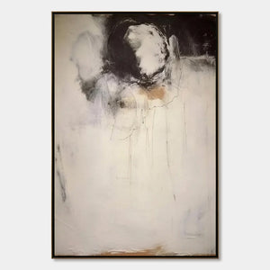 ECHOES OF SILENCE: Large Vertical Wabi Sabi Abstract Painting