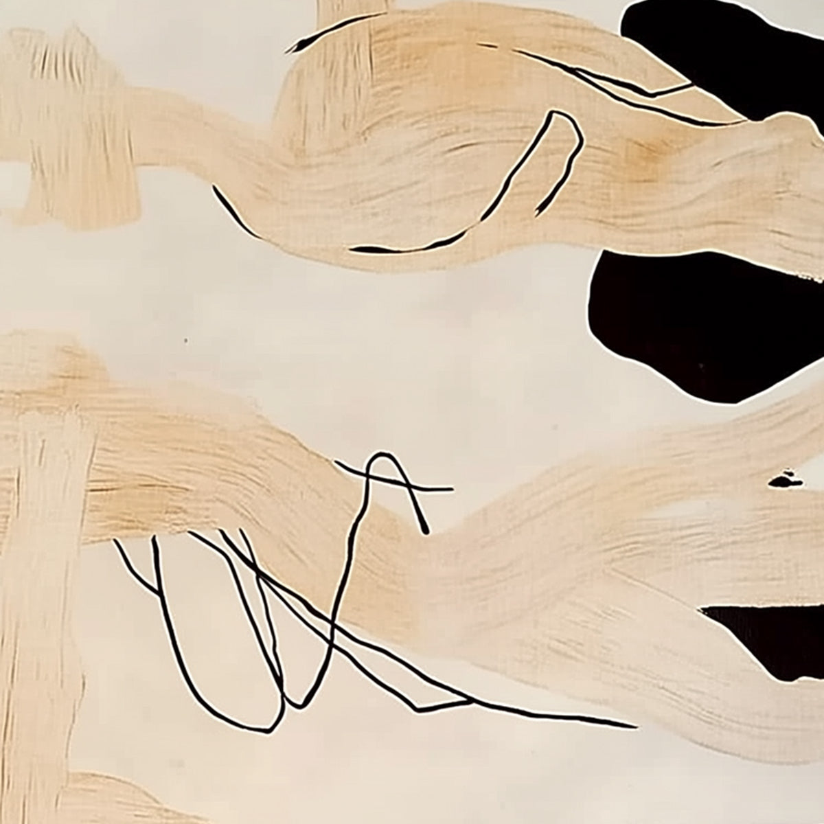 ECHOES OF SILENCE: Vertical Wabi Sabi Abstract Painting in Neutral Tones