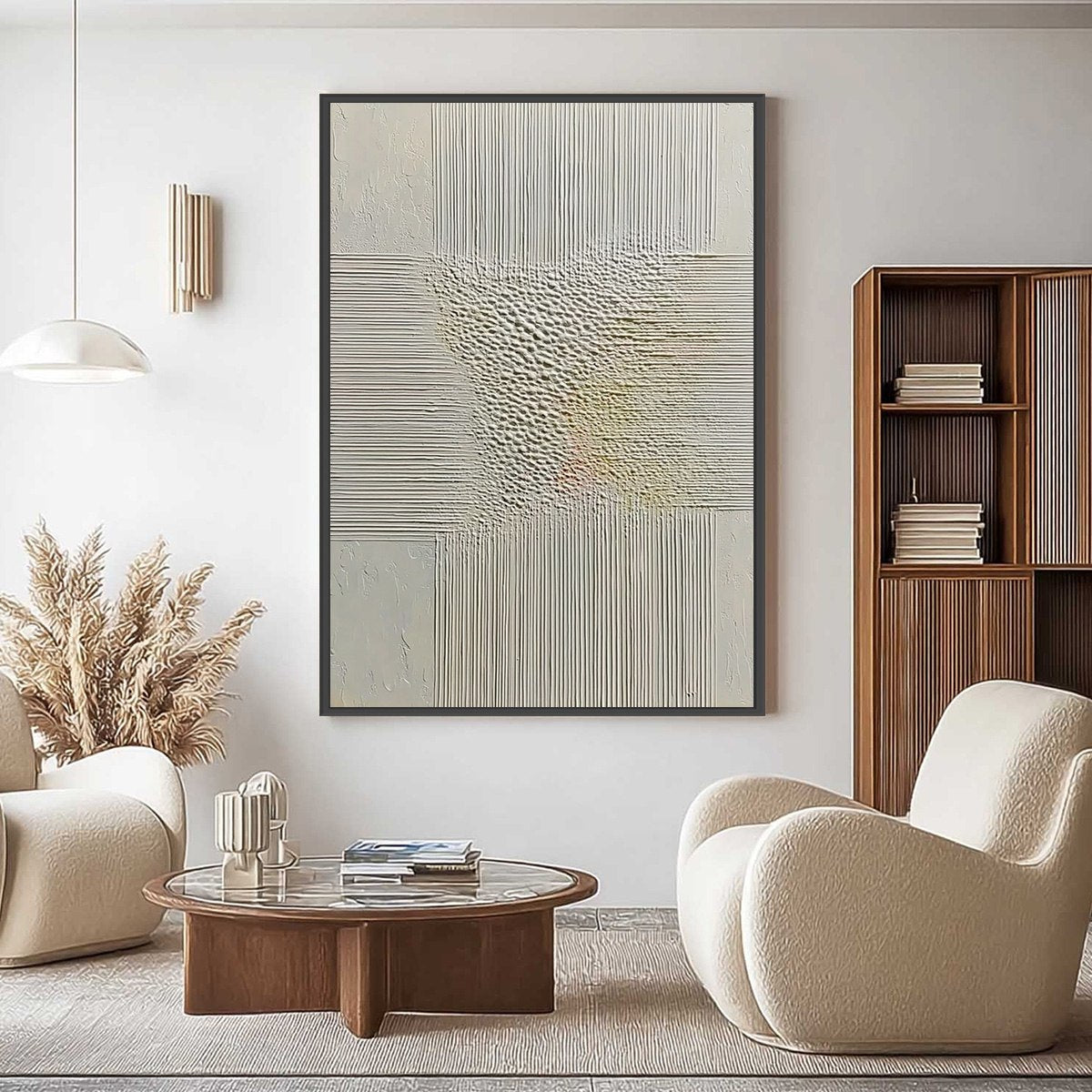 ECHOES OF STILLNESS: Vertical Wabi Sabi Textured Abstract Wall Art
