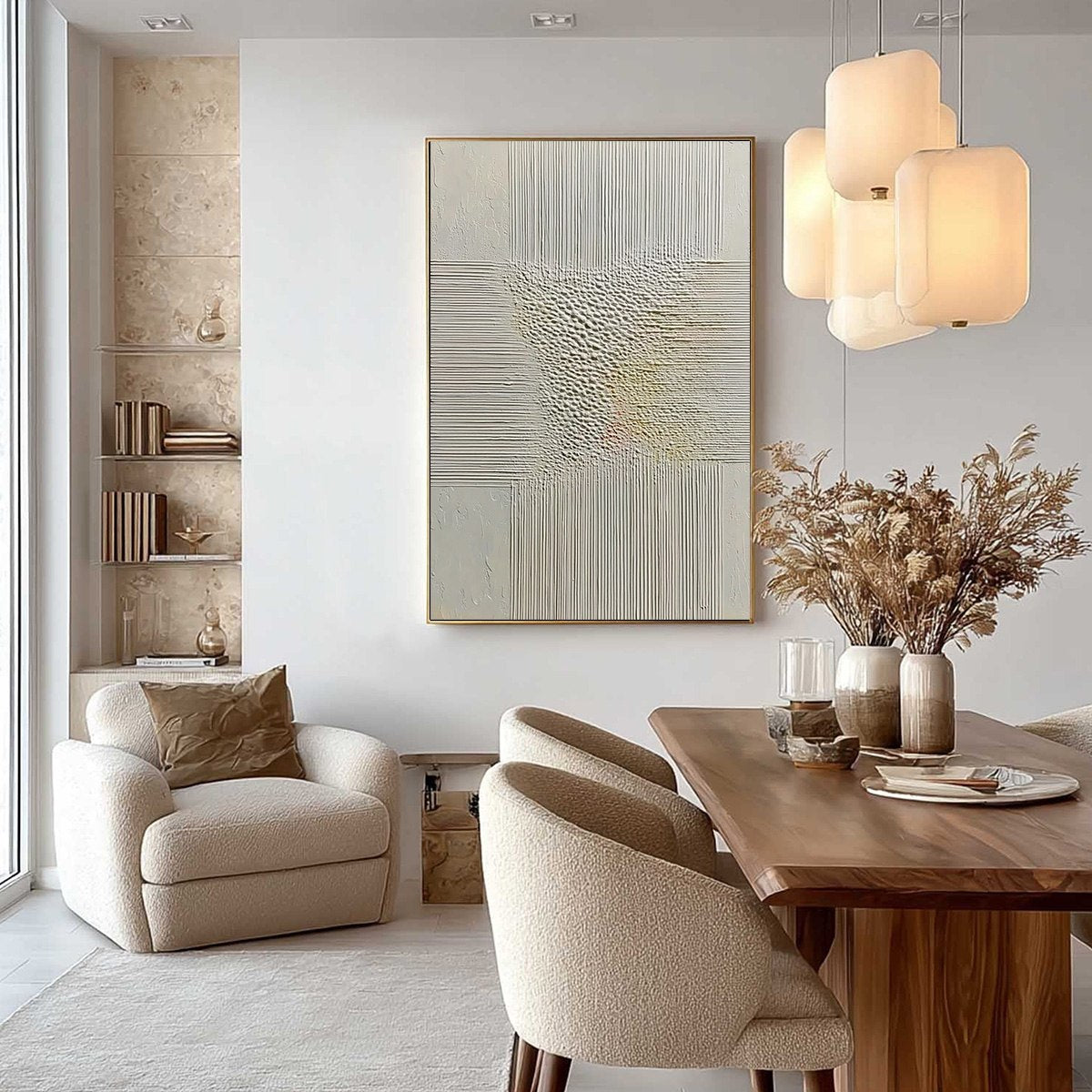 ECHOES OF STILLNESS: Vertical Wabi Sabi Textured Abstract Wall Art