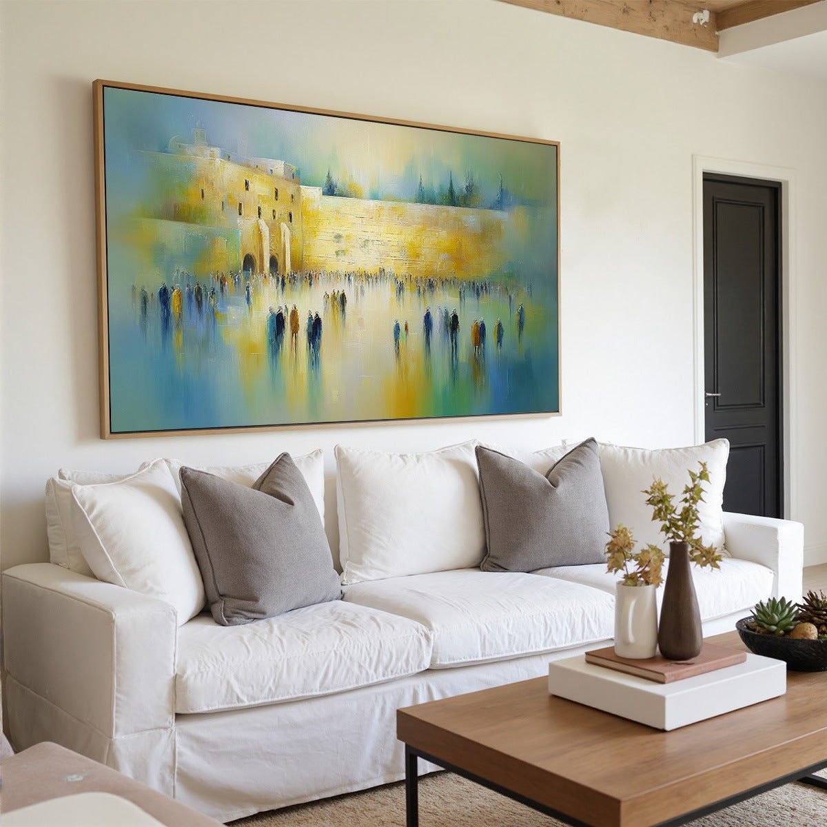 ECHOES OF ETERNITY: Abstract Figurative Cityscape Oil Painting