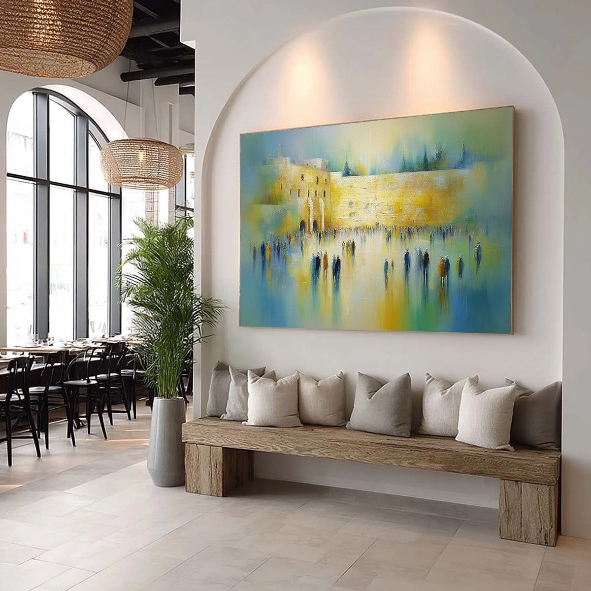 ECHOES OF ETERNITY: Abstract Figurative Cityscape Oil Painting