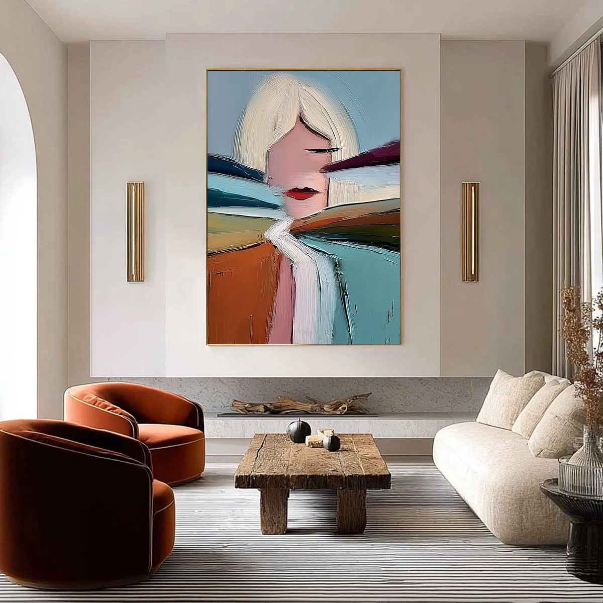 ECLAT: Modern Abstract Portrait Oil Painting with Textured Brushstrokes