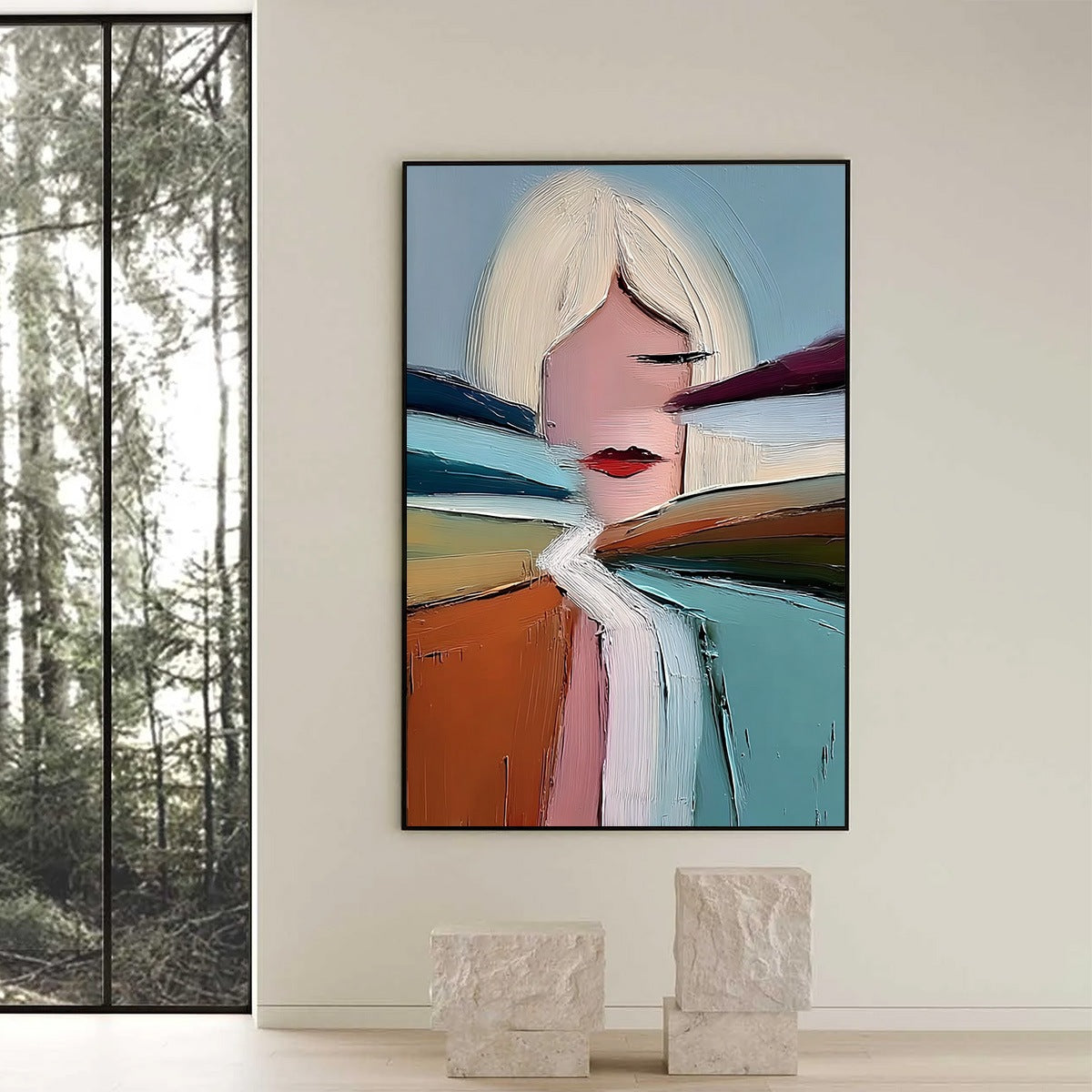 ECLAT: Modern Abstract Portrait Oil Painting with Textured Brushstrokes