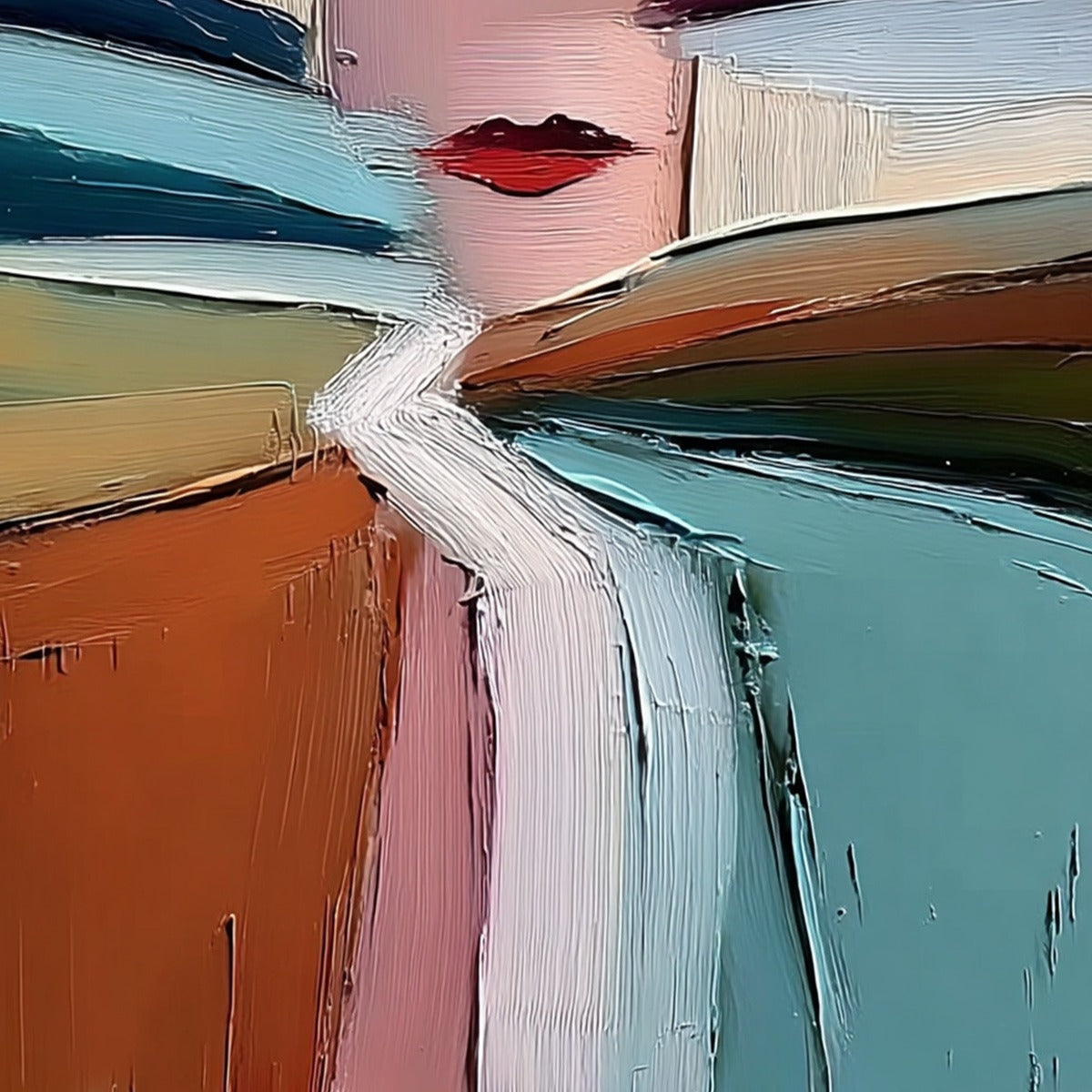 ECLAT: Modern Abstract Portrait Oil Painting with Textured Brushstrokes