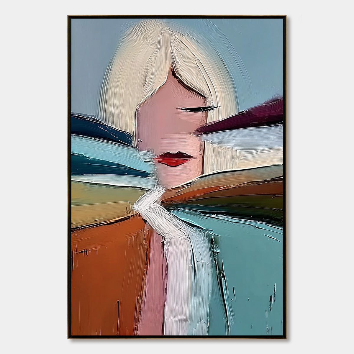 ECLAT: Modern Abstract Portrait Oil Painting with Textured Brushstrokes