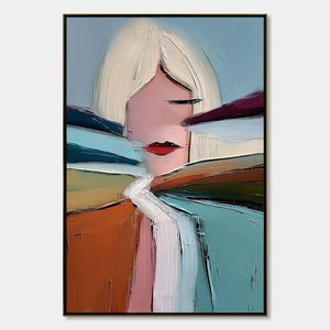 ECLAT: Modern Abstract Portrait Oil Painting with Textured Brushstrokes