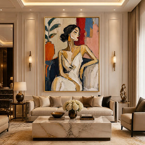 ELEGANT FLAME: Elegant Woman Figurative Painting